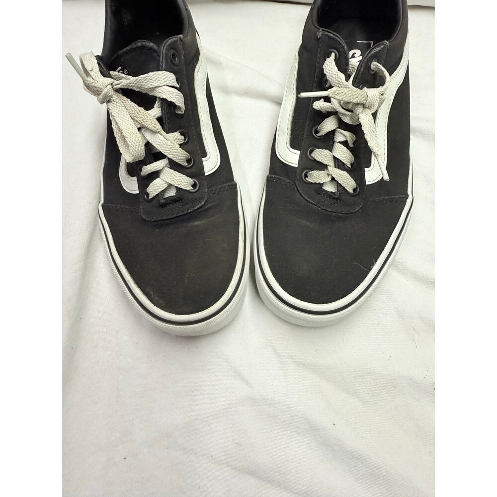 VANS Off The Wall  sneakers Women’s size 9 
Black & White low top  Canvas Skate - Picture 5 of 13